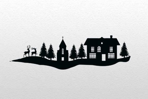 3d Christmas Big House Svg for Crafts Branding