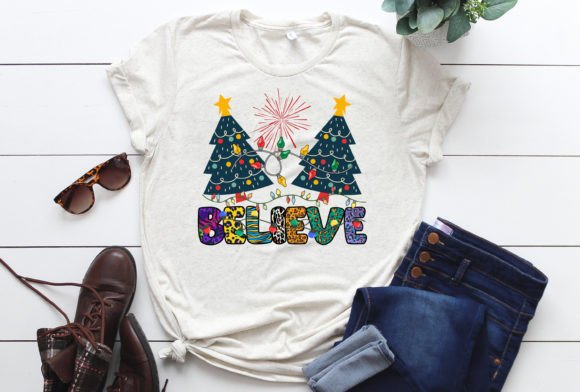 Believe Christmas Sublimation for T-Shirt Designs