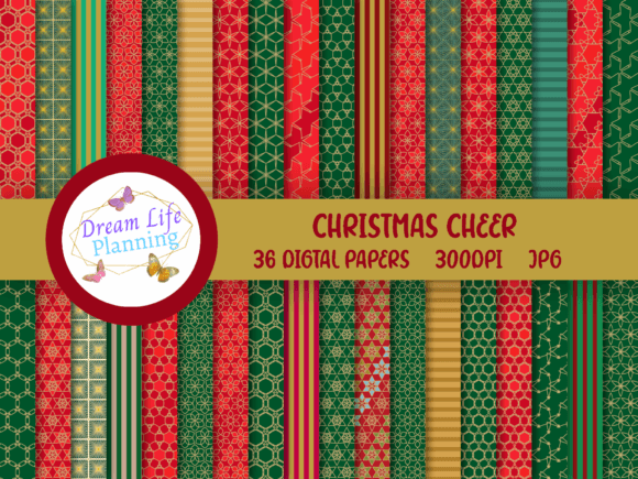Christmas Cheer Digital Papers & Patterns Review