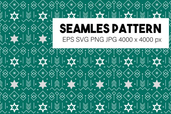 Christmas Pattern of Stars on a Green Review
