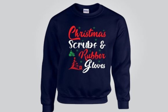 Christmas Scrubs Rubber Gloves SVG for T-Shirt Designs
