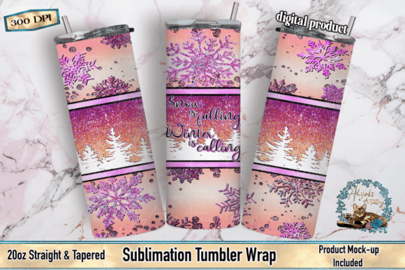 Christmas Snowflake Sublimation Tumbler for Crafts