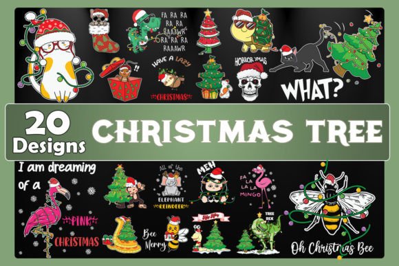 Christmas Tree Bundle SVG: 20 Designs for Crafts