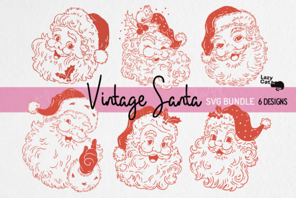 Christmas Vintage Santa SVG Bundle for Crafts