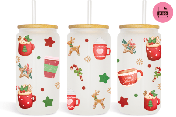 Coffee Christmas Libbey Can Print Templates