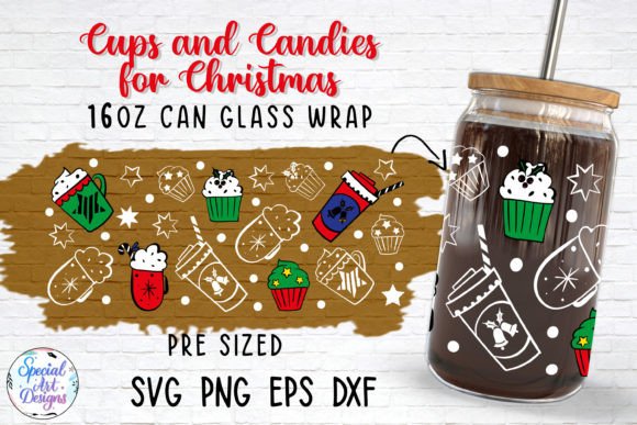 Cups Candies Christmas 16oz Glass Wrap Review