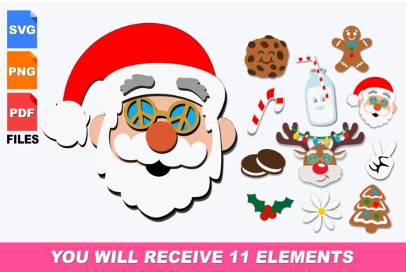 Groovy Christmas 3D SVG Bundle for Crafts