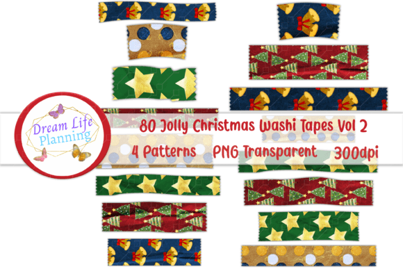 Jolly Christmas Washi Tapes Vol 2: Festive Crafts for Blogs