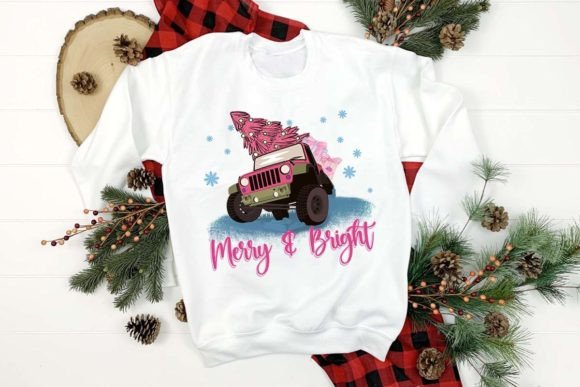 Merry Bright Off Road Christmas Tree T-Shirt Designs