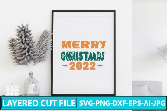 Merry Christmas 2022 Retro SVG for Crafts
