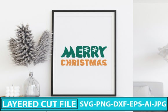 Merry Christmas Retro SVG for Crafts & Sales