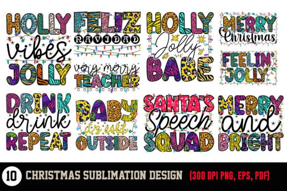 Merry Christmas Sublimation Bundle 2: T-Shirt Designs