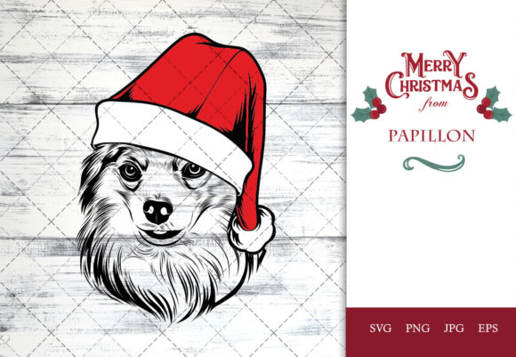Papillon Dog in Santa Hat: A Christmas Crafts Gem