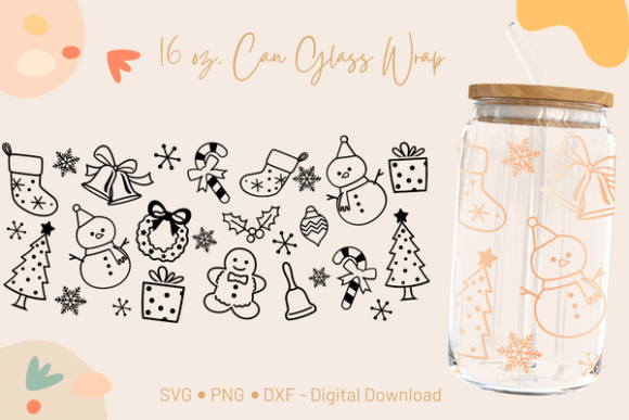 Reviewing the 16 Oz Christmas Libbey Can Glass Wrap Design