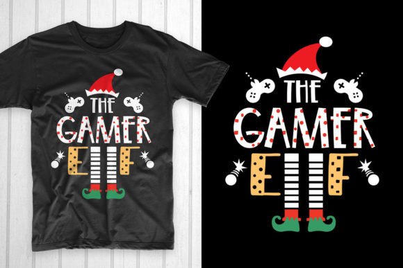 The Gamer Elf Christmas ELF T Shirt for T-Shirt Designs